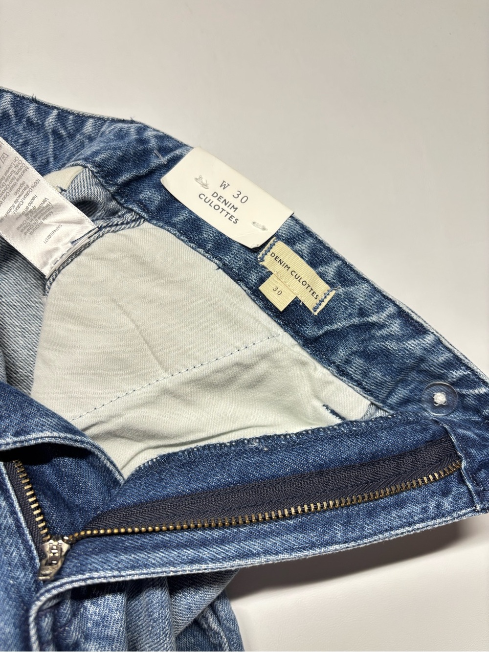 ✨Madewell Denim Culottes Blue Wide-Leg Cropped Jeans Size W30 - Picture 11 of 16